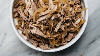 Slow Cooker Apple Cider Pulled Pork [upl. by Aihsram]