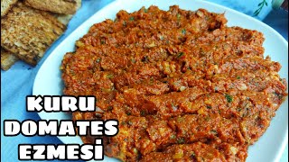 KURU DOMATES EZMESİ TARİFİ ✅ ZEYTİN YAĞLI CEVİZLİ KAHVALTILIK MEZE 💯 SUN DRIED TOMATO HUMMUS 👍 [upl. by Hcab]