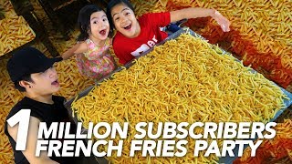 1 MILLION SUBSCRIBERS FRENCH FRIES PARTY  Ranz and Niana [upl. by Hedwiga345]